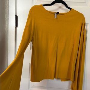 Topshop Mustard Long Sleeve Top